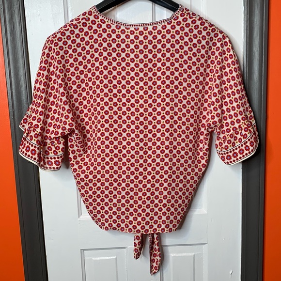 Max Studio Floral Front Tie Button Down Cardigan Blouse - Picture 2 of 12